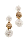 Reed ball and sequin earrings (2 variants)