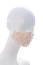 Face mask with pearls with section to add filter (2 variants)