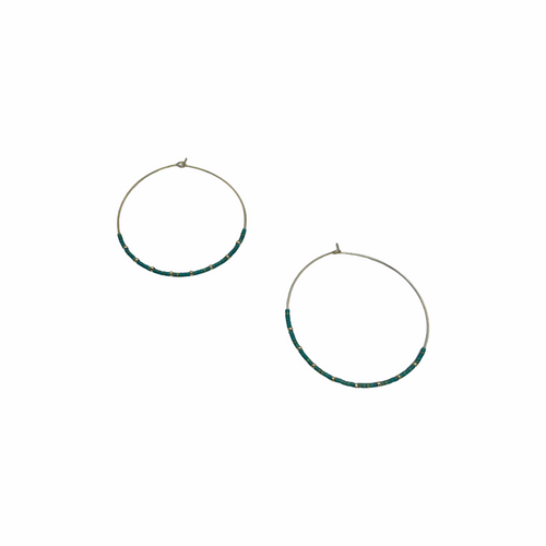 Round earrings with beads (3 variants)