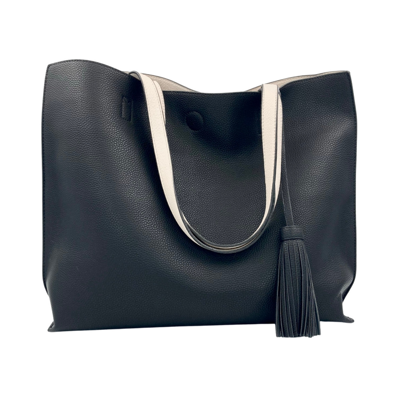 Black reversible tote clearance bag