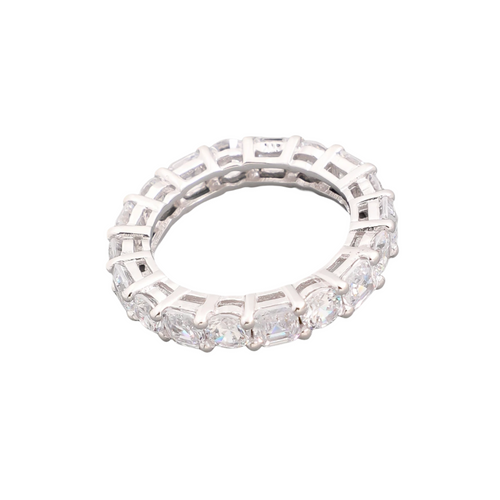 Silver plated ring with rhinestones with rhinestones 2 variants)